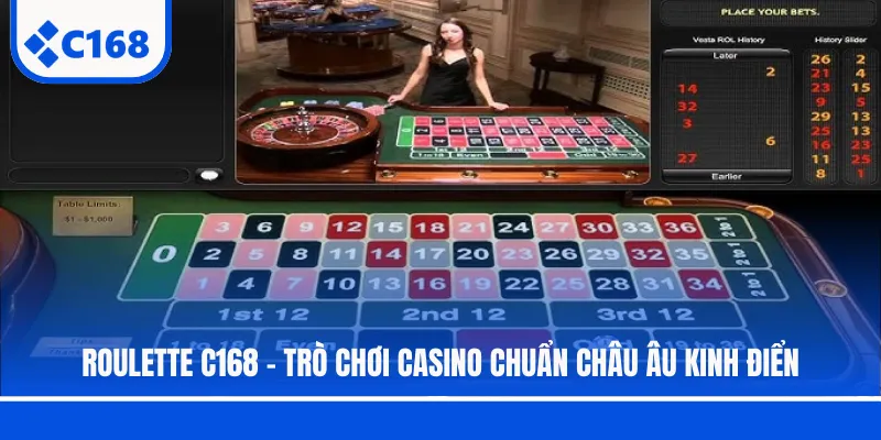 Roulette C168 - Trò Chơi Casino Chuẩn Châu Âu Kinh Điển