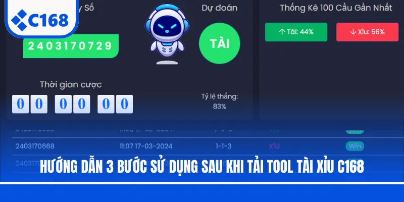 Hướng dẫn 3 bước sử dụng sau khi tải tool Tài Xỉu C168